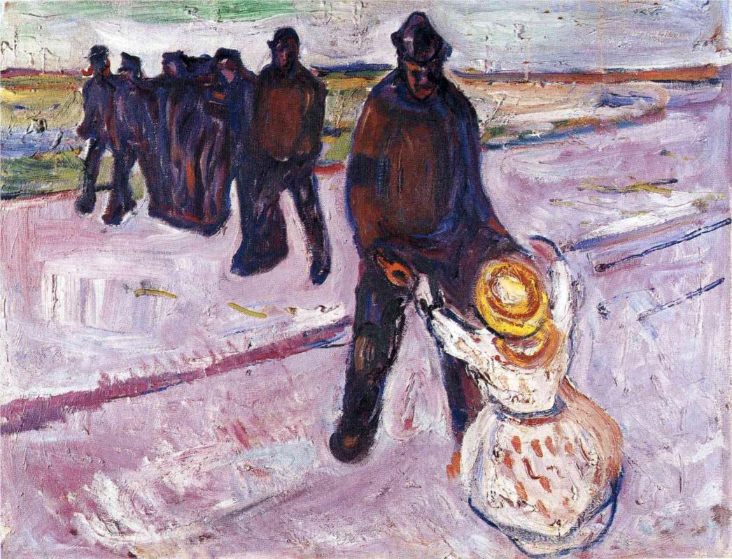 Worker and Child, 1908 - Edvard Munch Painting